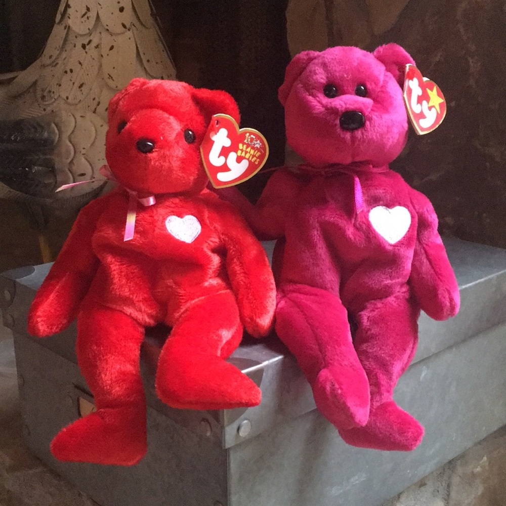 Ty Beanie Babies (pair) (KISS-e and Valentina).